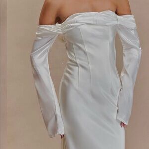 Meshki Off-Shoulder Cream Maxi Dress